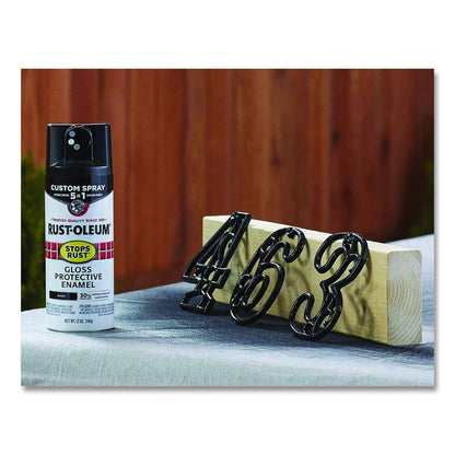 Stops Rust 5-in-1 Spray Paint, Gloss Black, 12 oz Aerosol Can