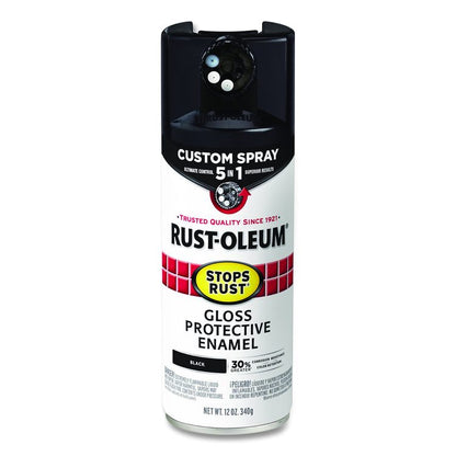 Stops Rust 5-in-1 Spray Paint, Gloss Black, 12 oz Aerosol Can