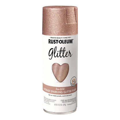Specialty Glitter Spray Paint, Glitter Rose Gold, 10.25 oz Aerosol Can, 6/Carton