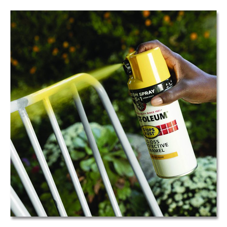 Stops Rust 5-in-1 Spray Paint, Gloss Sunburst Yellow, 12 oz Aerosol Can