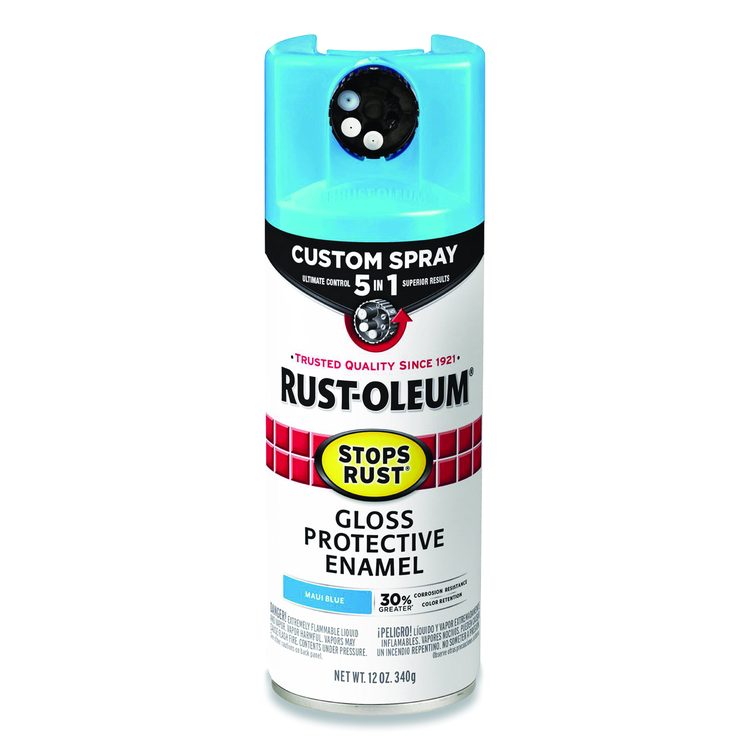 Stops Rust 5-in-1 Spray Paint, Gloss Maui Blue, 12 oz Aerosol Can