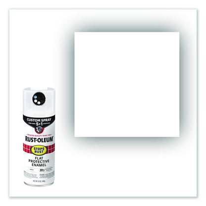 Stops Rust 5-in-1 Spray Paint, Flat White, 12 oz Aerosol Can, 6/Carton