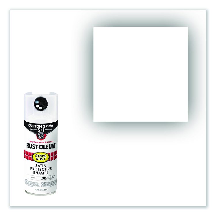 Stops Rust 5-in-1 Spray Paint, Satin White, 12 oz Aerosol Can, 6/Carton