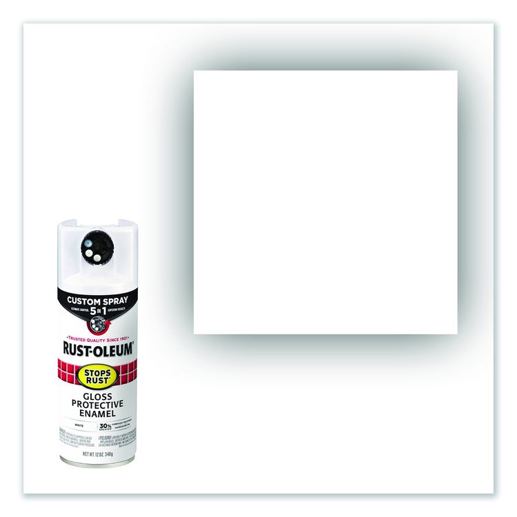 Stops Rust 5-in-1 Spray Paint, Gloss White, 12 oz Aerosol Can, 6/Carton