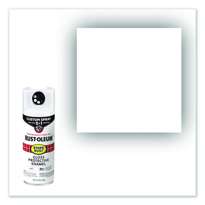 Stops Rust 5-in-1 Spray Paint, Gloss White, 12 oz Aerosol Can, 6/Carton