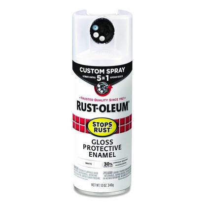 Stops Rust 5-in-1 Spray Paint, Gloss White, 12 oz Aerosol Can, 6/Carton