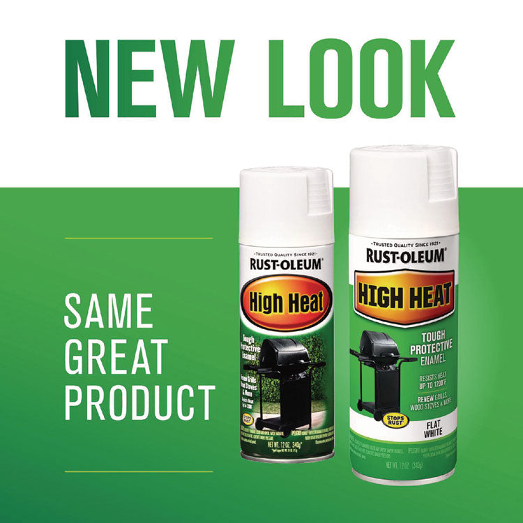 High Heat Enamel Spray Paint, Flat White, 12 oz Aerosol Can