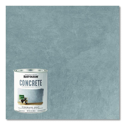 Concrete Interior Wall Paint, Matte Sidewalk Gray, Quart Can, 2/Carton