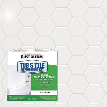 Specialty Tub and Tile Refinishing Kit, Gloss White, Quart, 4 Kits/Carton