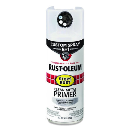 Stops Rust 5-in-1 Spray Paint, Clean Metal, 12 oz Aerosol Can, 6/Carton