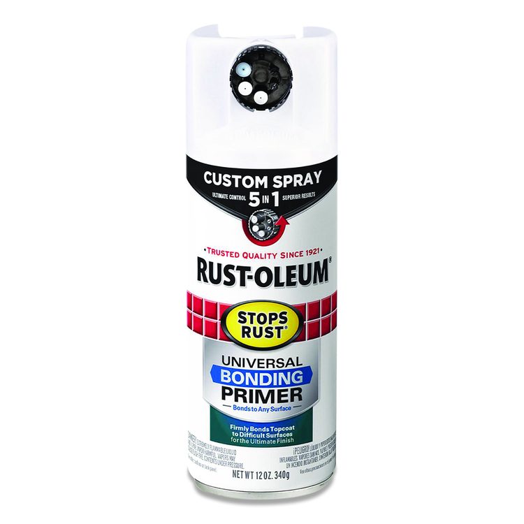 Stops Rust 5-in-1 Spray Paint, White, 12 oz Aerosol Can, 6/Carton