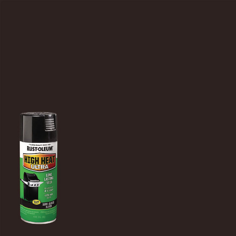 High Heat Enamel Spray Paint, Semi-Gloss Black, 12 oz Aerosol Can