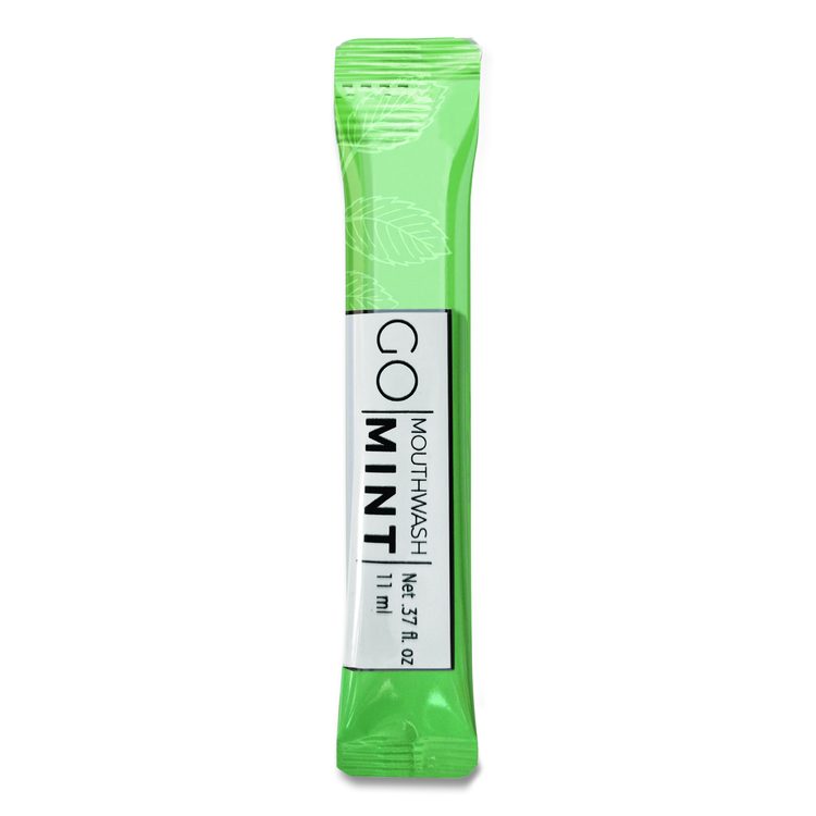 Individual Mouthwash Packets, Mint Flavor, 0.37 oz Packet, 5/Pack, 12 Packs/Box
