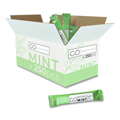 Individual Mouthwash Packets, Mint Flavor, 0.37 oz Packet, 250/Box