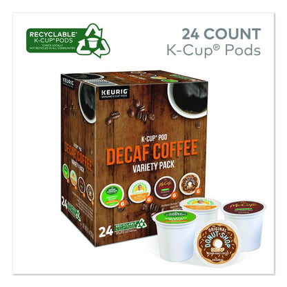 Decaf Variety Coffee K-Cups, Assorted Flavors, 0.38 oz K-Cup, 24/Box