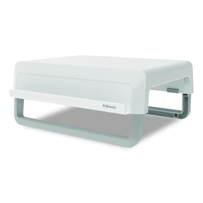 Breyta Monitor Stand, 13.94" x 11.97" x 3.25" to 6", White, Supports 33 lbs