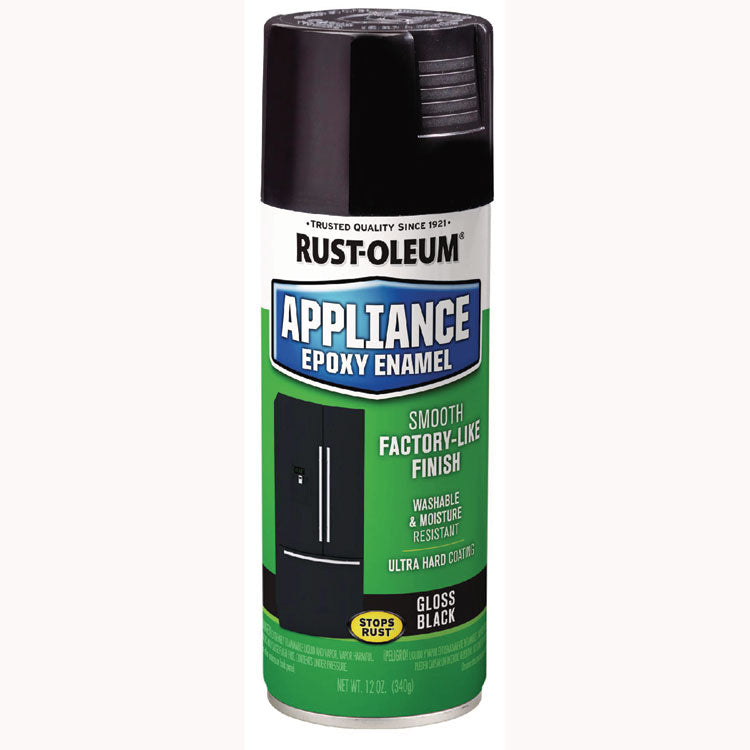 Specialty Appliance Epoxy Spray Paint, Gloss Black, 12 oz Aerosol Can, 6/Carton