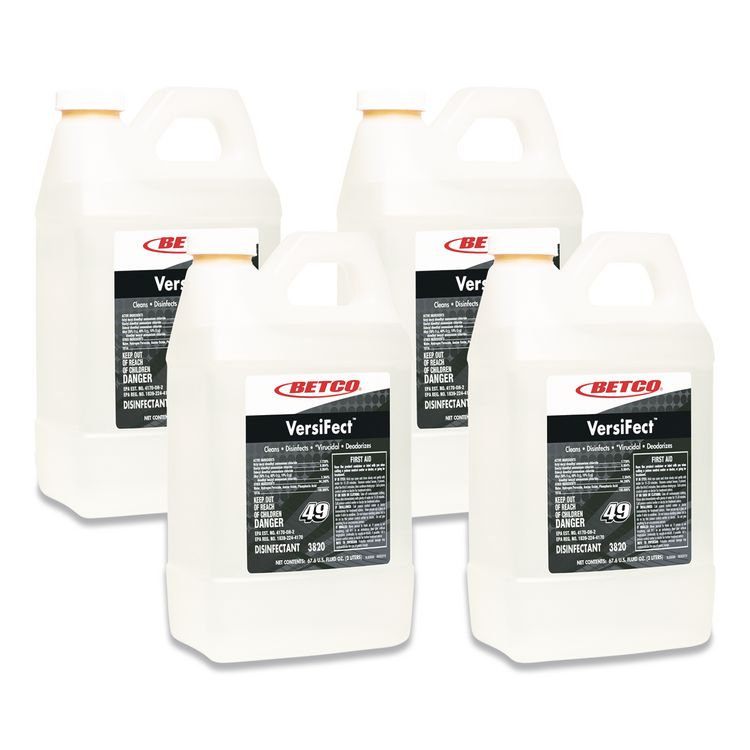 VersiFect FastDraw Cleaner Disinfectant, Fresh Scent, 2 L Bottle, 4/Carton