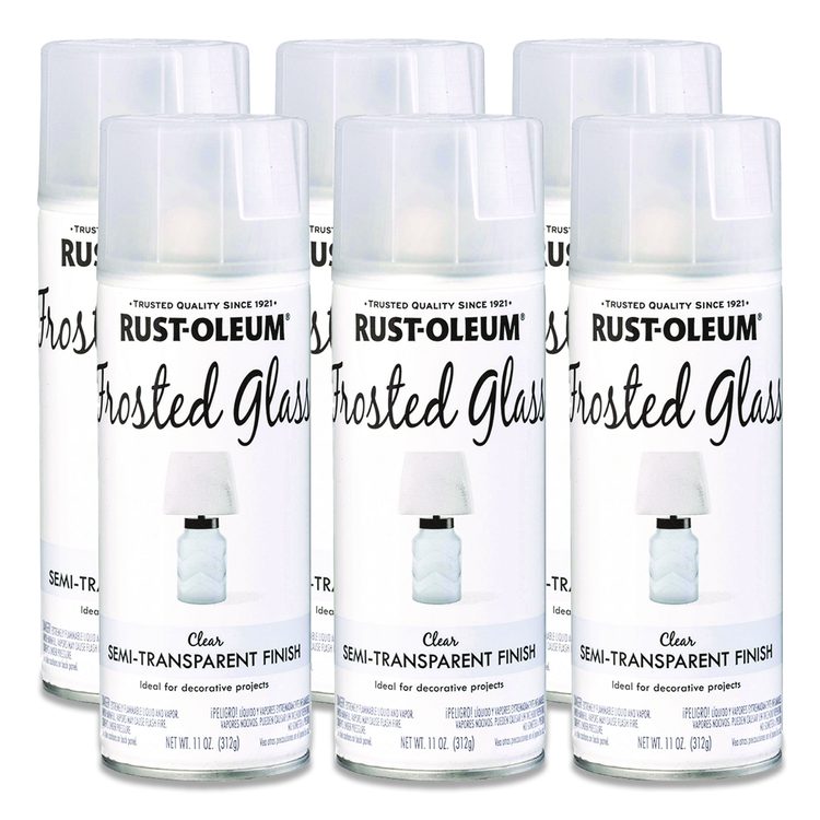 Specialty Frosted Glass Spray Paint, Matte Clear, 11 oz Aerosol Can, 6/Carton