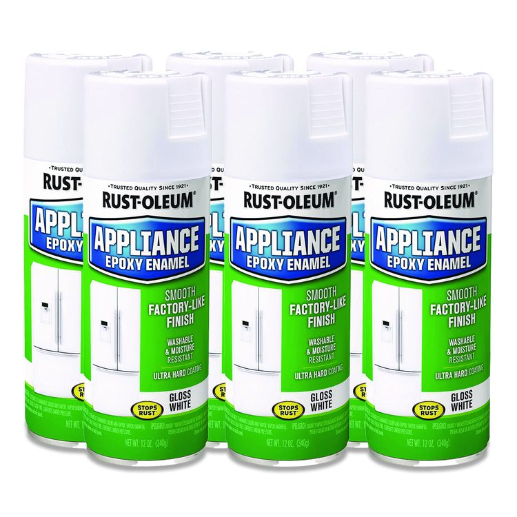 Specialty Appliance Epoxy Spray Paint, Gloss White, 12 oz Aerosol Can, 6/Carton