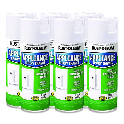 Specialty Appliance Epoxy Spray Paint, Gloss White, 12 oz Aerosol Can, 6/Carton