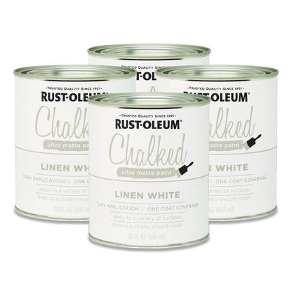 Ultra Matte Chalked Paint, Matte White, Quart Can, 2/Carton