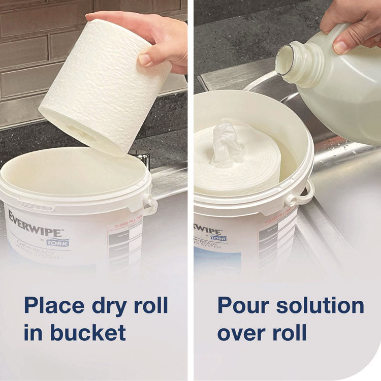 Chem-Ready Wiping Rolls, 1-Ply, 12 x 5.25, White, 180 Sheets, 6 Rolls/Carton