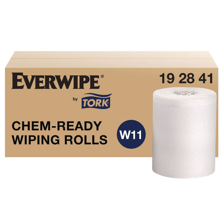 Everwipe by Tork Chem-Ready Wiping Rolls, 1-Ply, 12 x 10.5, White, 90 Sheets, 6 Rolls/Carton