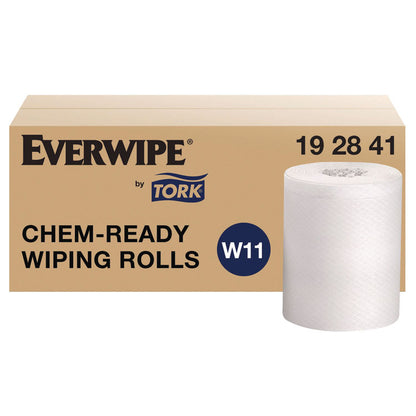 Everwipe by Tork Chem-Ready Wiping Rolls, 1-Ply, 12 x 10.5, White, 90 Sheets, 6 Rolls/Carton