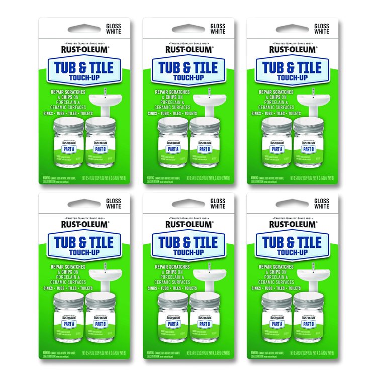 Specialty Gloss White Tub and Tile Touch Up, Gloss White, 0.54 oz Glass Vials, 6 Kits/Carton