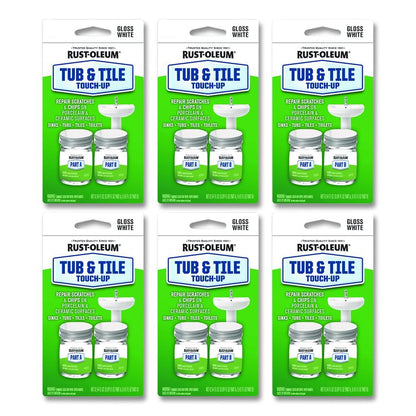 Specialty Gloss White Tub and Tile Touch Up, Gloss White, 0.54 oz Glass Vials, 6 Kits/Carton