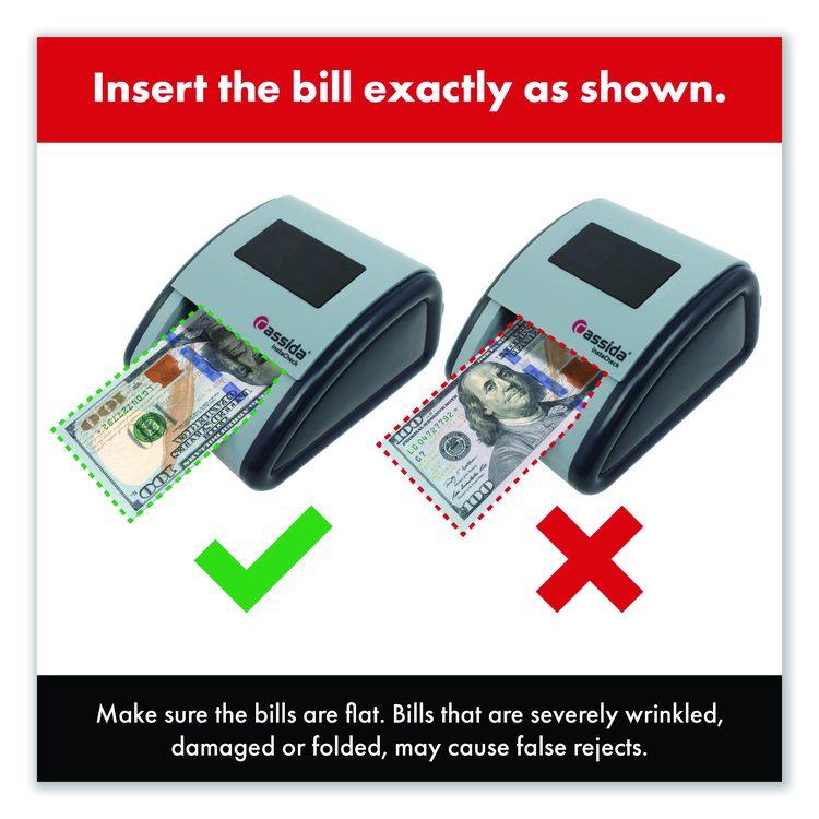 InstaCheck Counterfeit Detector for USD, 6 Detection Methods, 4.2" x 5.1" x 2.7", Gray
