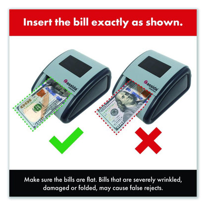 InstaCheck Counterfeit Detector for USD, 6 Detection Methods, 4.2" x 5.1" x 2.7", Gray