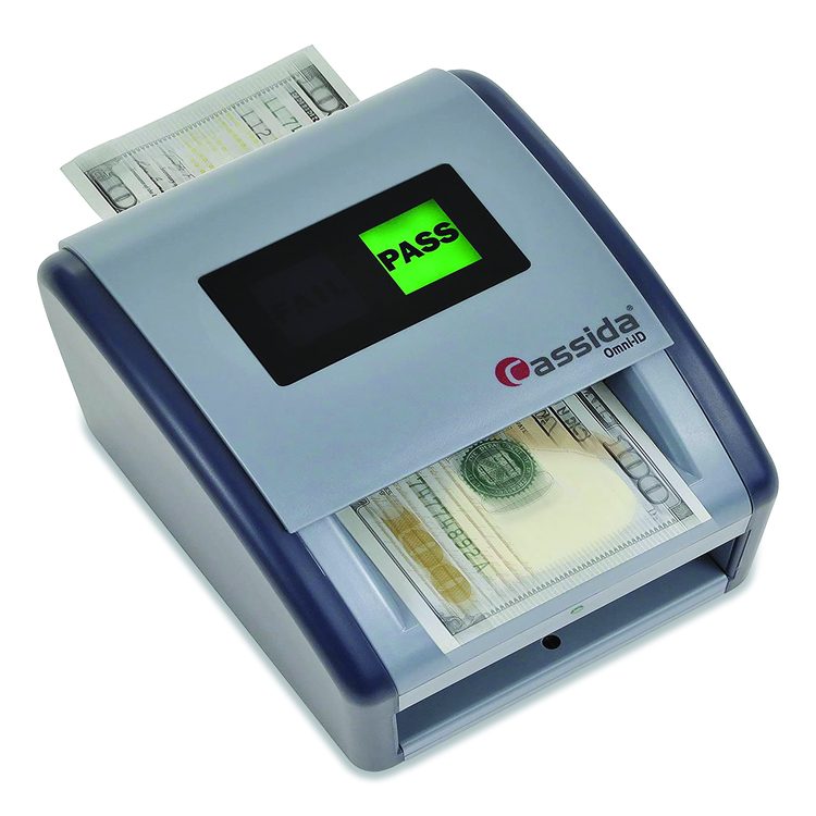 OmniID Counterfeit Detector for USD, 3 Detection Methods, 6" x 6.9" x 7", Gray