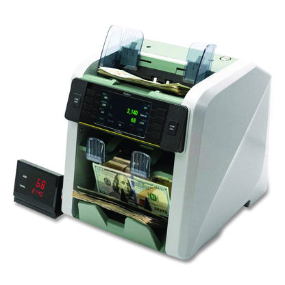 Signature Mixed Denomination Counter, 1,200 bills/min, 10.5" x 11.7" x 10.5", Light Gray
