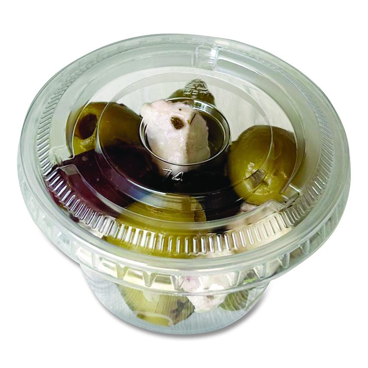 Souffle/Portion Cup Lids, Fits 3.25 oz to 5.5 oz Portion Cups, Plastic, Clear, 2,500/Carton