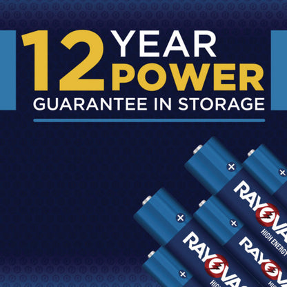 High Energy Premium Alkaline AA Batteries, 4/Pack