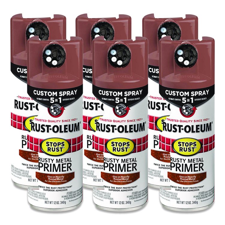 Stops Rust 5-in-1 Spray Paint, Rusty Metal, 12 oz Aerosol Can, 6/Carton