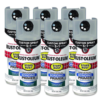 Stops Rust 5-in-1 Spray Paint, Gray, 12 oz Aerosol Can, 6/Carton