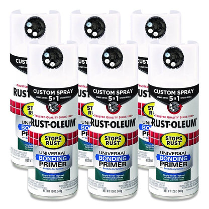 Stops Rust 5-in-1 Spray Paint, White, 12 oz Aerosol Can, 6/Carton