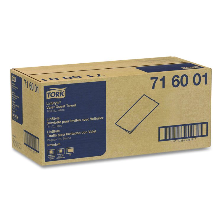 LinStyle Valet Guest Towel, 1-Ply, 11.5 x 17, White, 100/Pack, 5 Packs/Carton