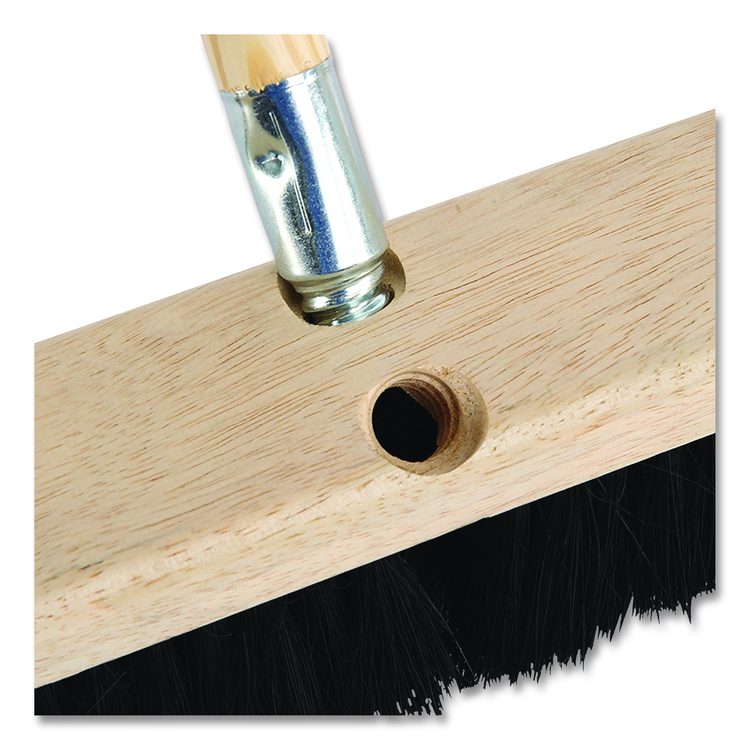 Metal Tip Threaded Hardwood Broom Handle, 0.94" dia x 60", Natural