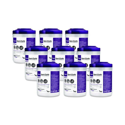 Super Sani-Cloth Germicidal Disposable Wipes, 1-Ply, 6 x 6.75, Unscented, White, 160/Canister, 12 Canisters/Carton