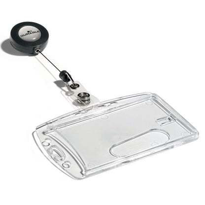 ID/Security Card Holder Set, Vertical/Horizontal, Reel, Clear, 10/Pack