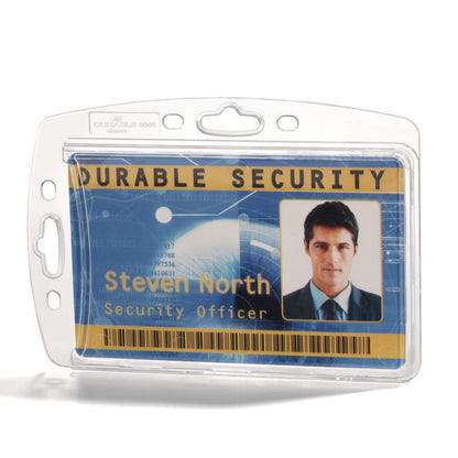 ID/Security Card Holder Set, Vertical/Horizontal, Reel, Clear, 10/Pack