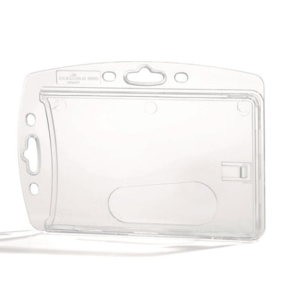 ID/Security Card Holder Set, Vertical/Horizontal, Reel, Clear, 10/Pack