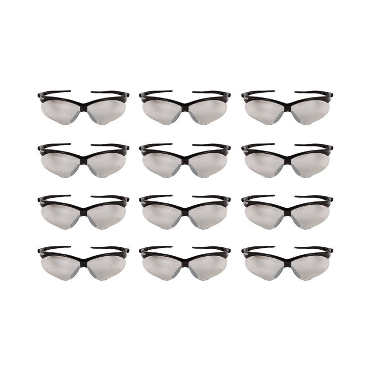 Nemesis Safety Glasses, Black Half Frame, Clear Dual I/O Lens