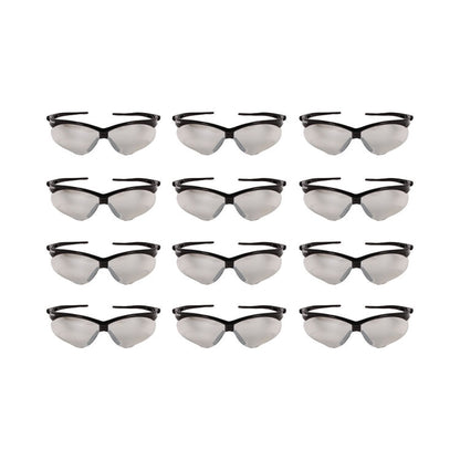 Nemesis Safety Glasses, Black Half Frame, Clear Dual I/O Lens