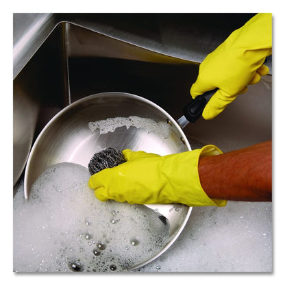 Stainless Steel Scrubber, Medium Size, Steel Gray, 72/Carton
