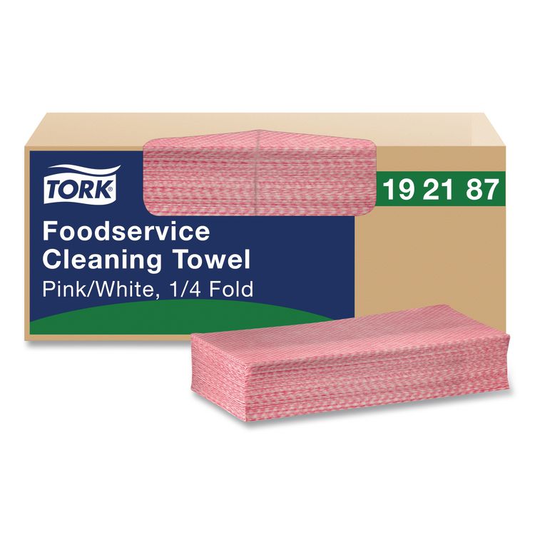 Foodservice Cleaning Towel, 1-Ply, 6 x 10.75, Pink, 200/Carton